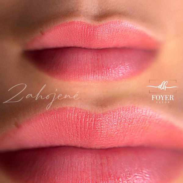 permanentný makeup pery - zahojené