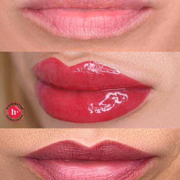 permanentný makeup pery - pred, po , zahojené