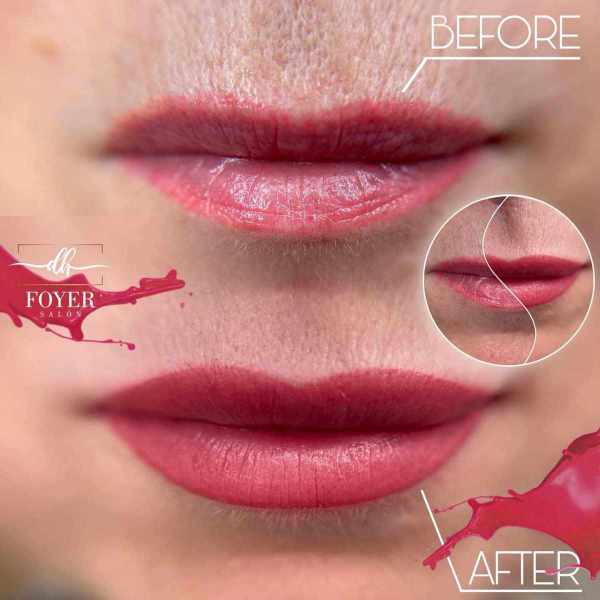permanentný makeup pery - oprava