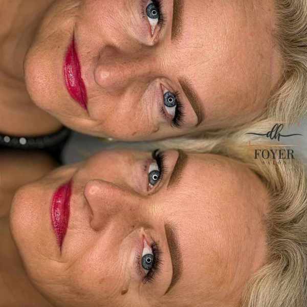 powder brows permanentný makeup pred po