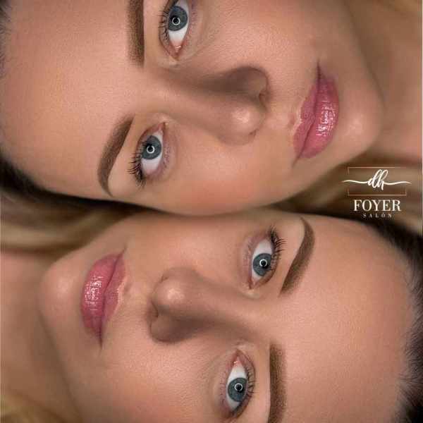 powder brows permanentný makeup pred po